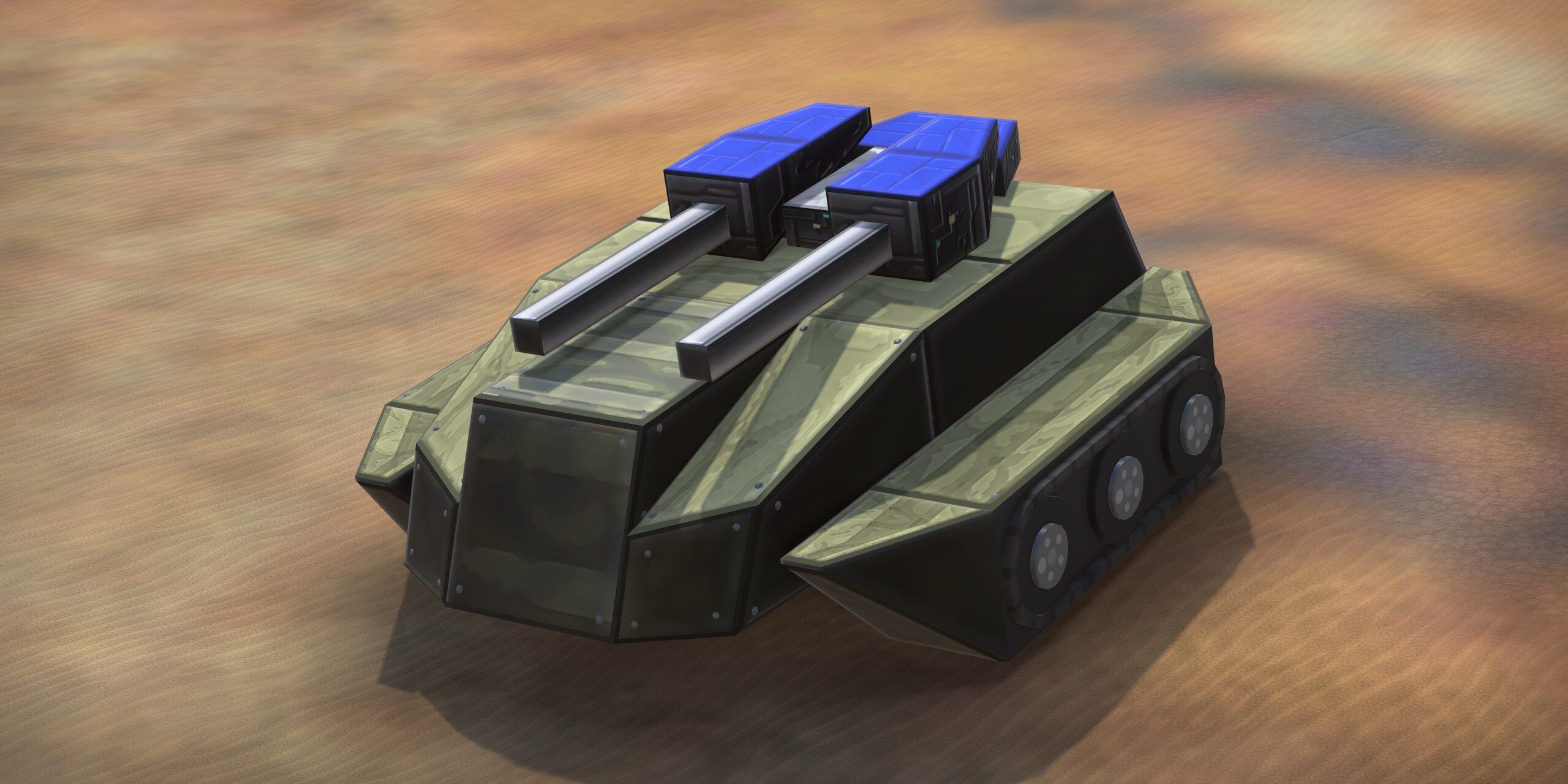 The same Bulldog in Reborn: armour plates, bolts and road wheels, its metal repainted