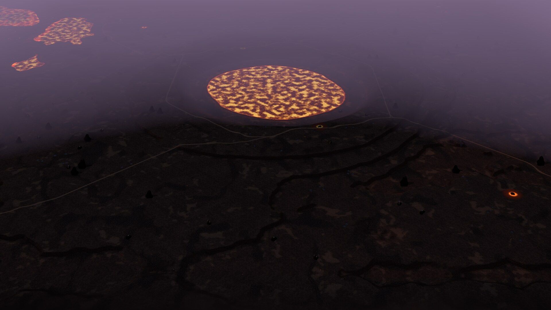 Furnace Caldera, a world of fire, from the air