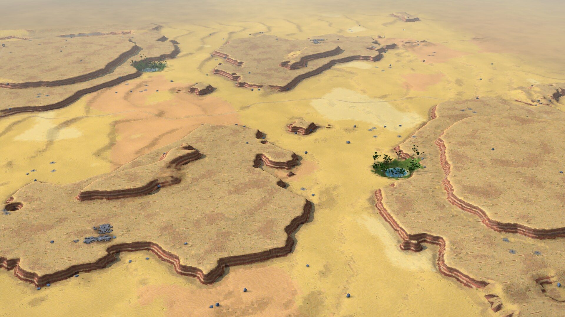 Sunscar Dunes, a desert, from the air