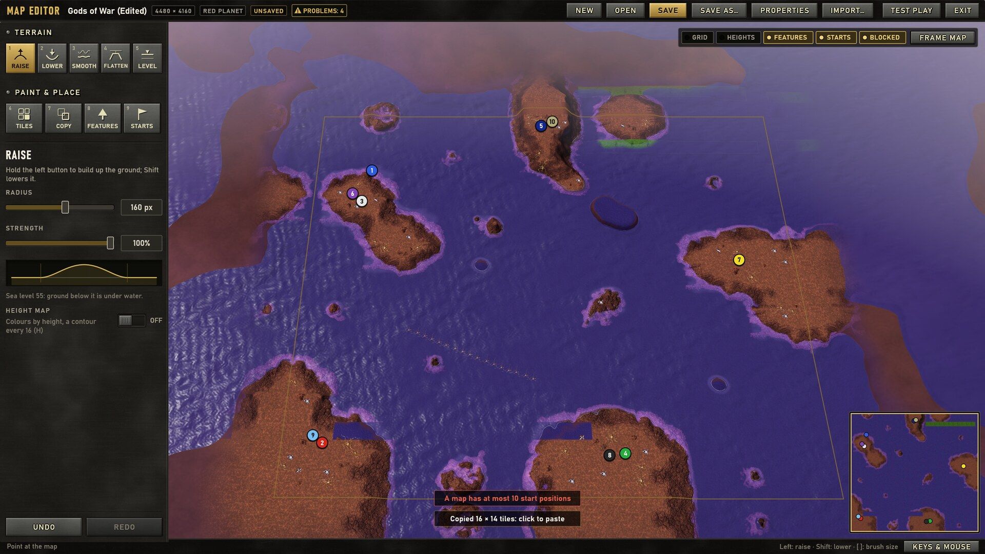 The map editor on a copy of Gods of War