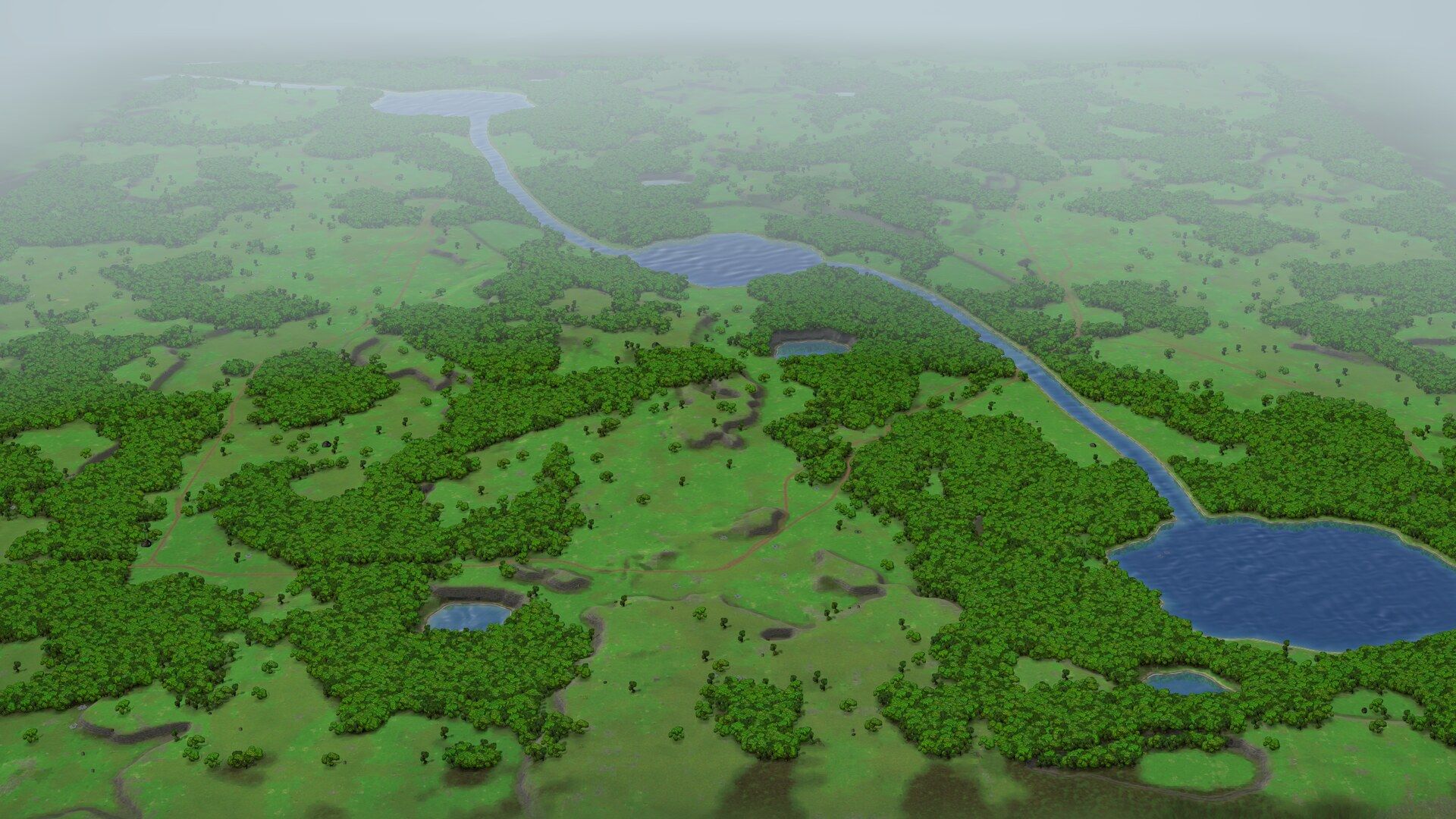 Greenmantle, a forest, from the air