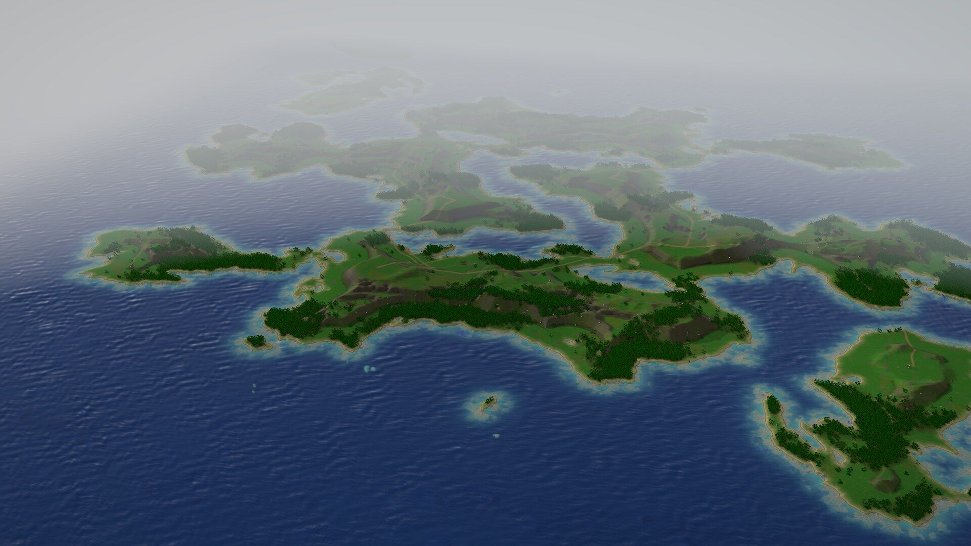 Stormbreak Archipelago, islands, from the air